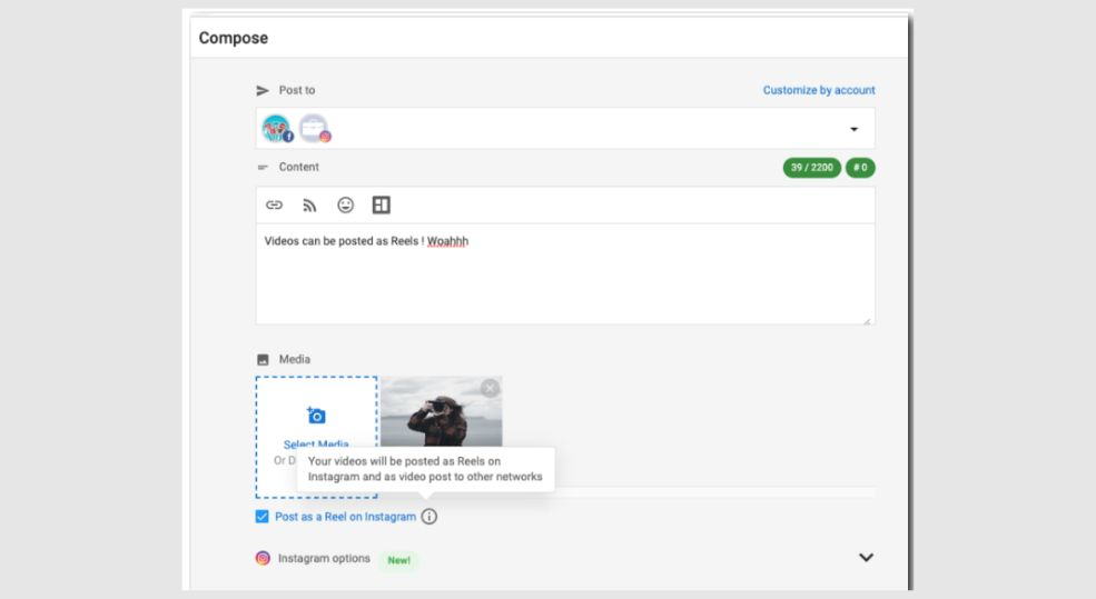 Schedule / Post REELS